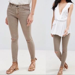 Free People ripped knees skinny jeans